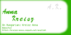 anna kreisz business card